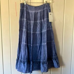 🌻NWT Coldwater Creek Blue Maxi Skirt Sz L